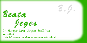 beata jeges business card